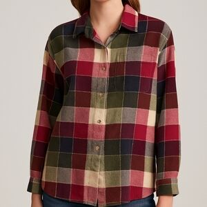 90's Carolina Colours Colorblock Gauze Button-Up Shirt XL 100%Cotton Windowpane